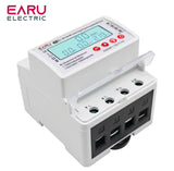 100A Tuya WiFi Smart Single Phase Energy Meter Over Under Voltage Protector Electricity Bi-Directional Measure kWh Power Meter