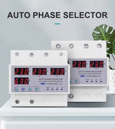 63A 3 phase 3P+N Din rail Auto phase selector adjustable Over and Under Voltage current protection Monitor Relays Protector