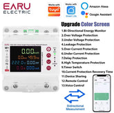 100A Tuya WiFi Smart Single Phase Bi Directional Energy Meter Over Under Voltage Protector Electricity Bi-Directional Measure kWh Power Meter