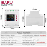 100A Tuya WiFi Smart Single Phase Bi Directional Energy Meter Over Under Voltage Protector Electricity Bi-Directional Measure kWh Power Meter