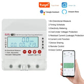 100A Tuya WiFi Smart Single Phase Energy Meter Over Under Voltage Protector Electricity Bi-Directional Measure kWh Power Meter