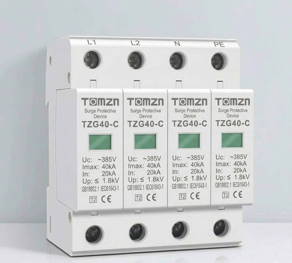 AC surge protector 4P / 3P+N 10‑60kA 275V‑385V for home and office electrical protection Pakistan