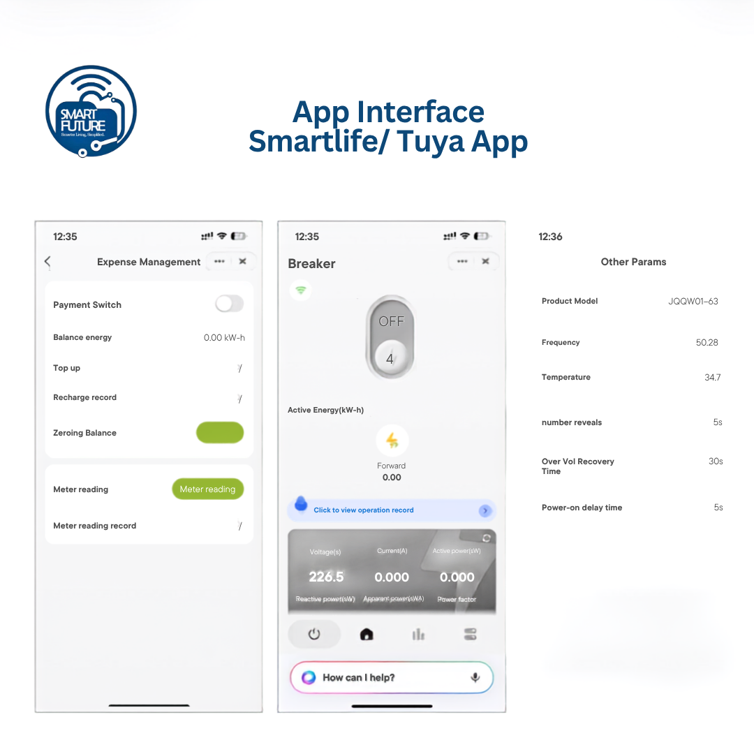 Smart breaker time scheduling feature shown on smartphone app